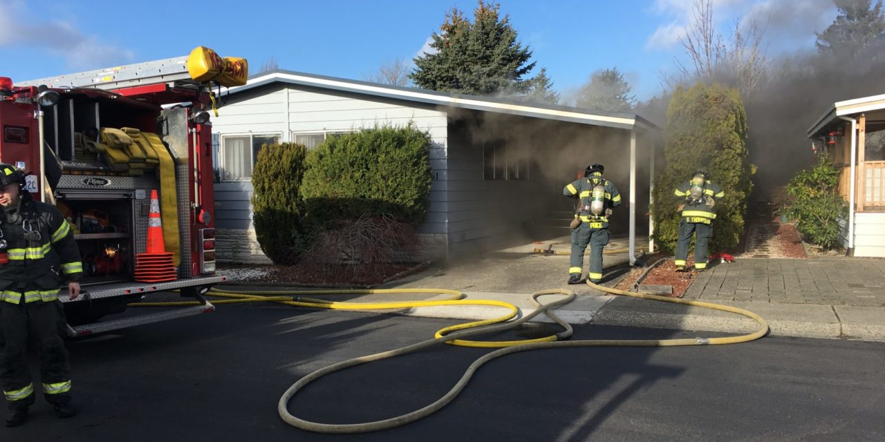 Kent Mobile Home Fire Damages Doublewide