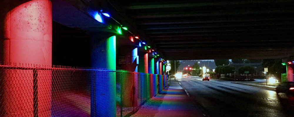 VIDEO: Watch the lighting up of new art installation at Meeker Street underpass