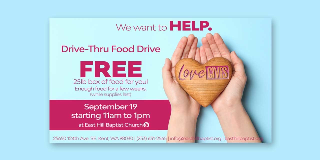 East Hill Baptist Church giving out free food boxes on Saturday, Sept. 19