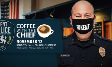 Enjoy a safe ‘Coffee with the Chief’ at Kent City Hall on Thursday, Nov. 12