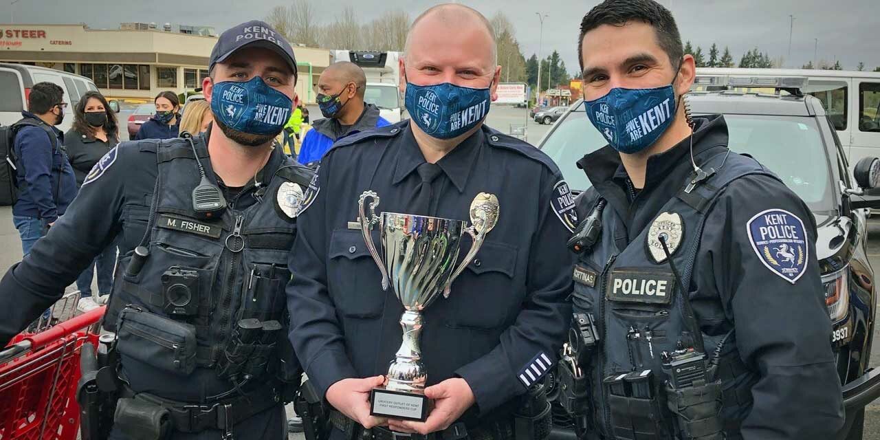 Kent Police beat Puget Sound Fire in ‘Battle of the Badges’ food drive contest