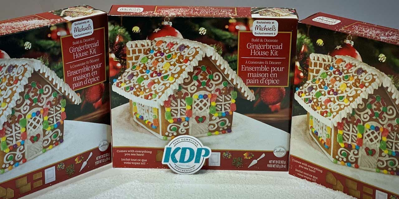 Get your FREE Gingerbread House Kit from the KDP starting today