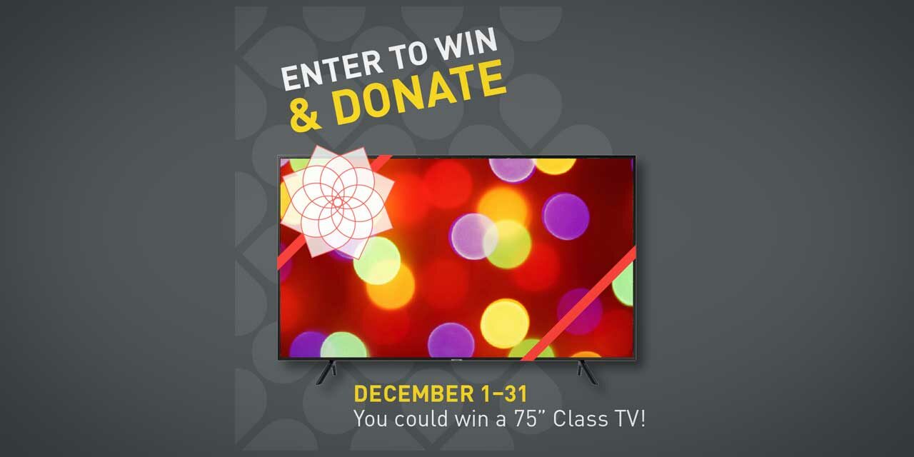 Donate Blood in December, enter to win brand new 75-inch TV