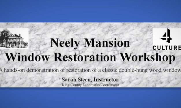Neely Mansion Window Restoration Workshop will be Sept. 9-11
