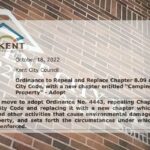 Kent City Council unanimously approves new homeless Camping Ordinance