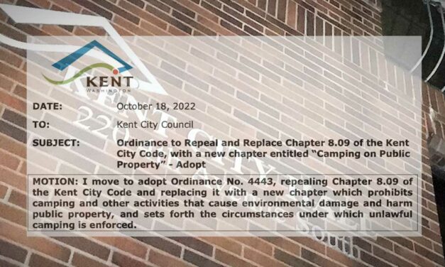 Kent City Council unanimously approves new homeless Camping Ordinance