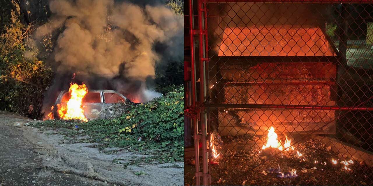 Suspicious car, dumpster fires keep Puget Sound Firefighters busy in Kent